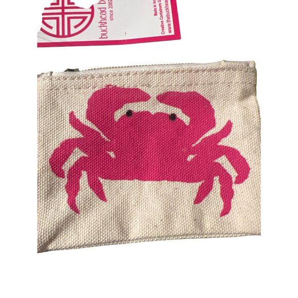 Buckhead Betties Canvas Gift Card Holder Coin Pouch Crab Design 4.5" x 3.25" NWT - Picture 2 of 6